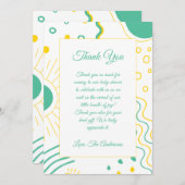 Boho Shape Baby Dusche Dankeskarte (Vorne/Hinten)