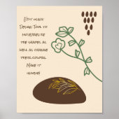 Boho Shapes Einfache grüne Blume Zitat Poster (Vorne)