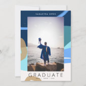 Boho Shapes Moderne Foto School Grad Ankündigung (Vorderseite)