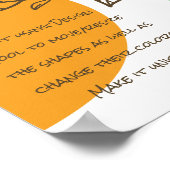 Boho Shapes Simple Lineart Blume Calm Quote Poster (Ecke)