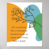 Boho Shapes Simple Lineart Blume Calm Quote Poster (Vorne)
