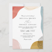 Boho Shapes Tropical Minimalist QR Code Wedding Einladung (Vorderseite)