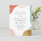 Boho Shapes Tropical Minimalist QR Code Wedding Einladung (Stehend Vorderseite)