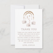 Boho Sheep Mobile | Neutrale Babyduschkarte Dankeskarte (Vorderseite)