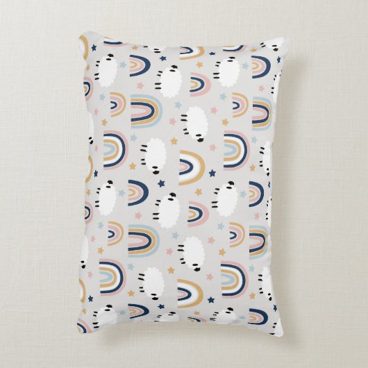 Boho Sheep Rainbow Print Dekokissen (Rückseite(Vertikal))