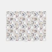 Boho Sheep Rainbow Print Fleecedecke (Vorderseite (Horizontal))