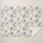 Boho Sheep Rainbow Print Sherpadecke (Vorderseite (Horizontal))
