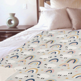 Boho Sheep Rainbow Print Sherpadecke