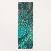 Boho Shimmering Chic Peacock Feather Yogamatte (Vorderseite)