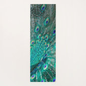 Boho Shimmering Chic Peacock Feather Yogamatte (Rückseite)