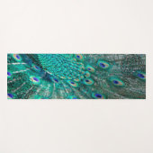 Boho Shimmering Chic Peacock Feather Yogamatte (Vorderseite (Horizontal))