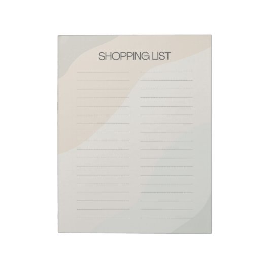 Boho Shopping List Notepad Notizblock (Rotiert)