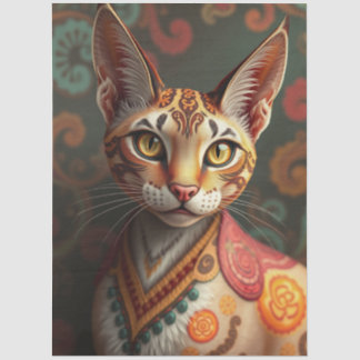 Boho Siamese Fantasy Cat  Tissue Paper Seidenpapier