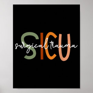 Boho SICU chirurgische Traumaintensivstation Pfleg Poster