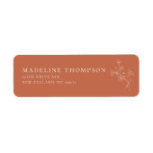 Boho Sienn Terracotta Floral Wedding Address Label (Vorne)
