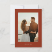 Boho Sienna Terracotta Floral Wedding Dankeskarte (Vorderseite)