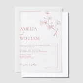 Boho Sienna Terracotta Floral Wedding Pergament Einladungen (Versetzt)