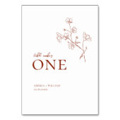 Boho Sienna Terracotta Floral Wedding Tischnummer (Rückseite)