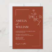 Boho Sienna Terracotta Florenz Einladung zur Hochz (Vorderseite)