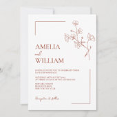 Boho Sienna Terracotta Florenz Einladung zur Hochz (Vorderseite)