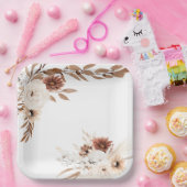 Boho Sienna und Beige Teller von Blumenblättern (Party)