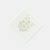 Boho Silly Goose Daisy Sage Green Baby Shower Serviette (Ecke)