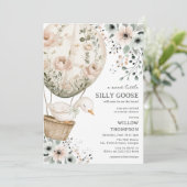 Boho Silly Goose Girl Baby Shower Einladung (Stehend Vorderseite)