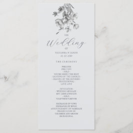 Boho Silver Floral Wedding Program Programm