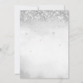 Boho Silver Glitzer Snowflake Winter Baby Dusche Einladung (Rückseite)