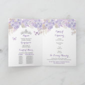 Boho Silver Lila Floral 15 Años Programmvorlage Einladung (Innenseite)