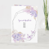 Boho Silver Lila Floral 15 Años Programmvorlage Einladung (Rückseite)