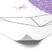 Boho Silver Lilac Geometric Quinceañera Food Poster (Ecke)