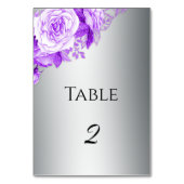 Boho Silver und Lila Rose Hochzeit Tischnummer (Rückseite)