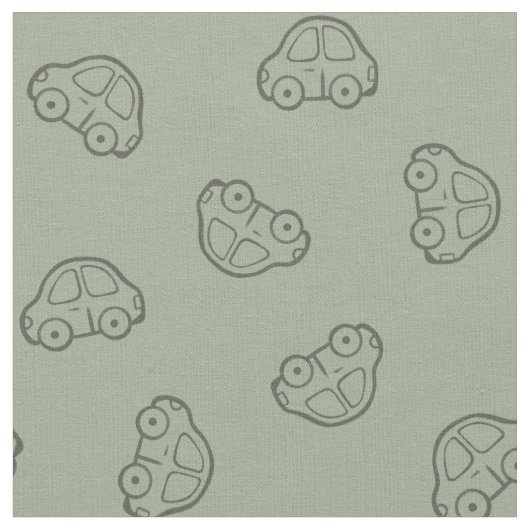 Boho Simple Autos Fahrzeug Modern Junge Salbei Grü Stoff (Nahaufnahme)
