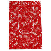 Boho Simple Blätter Weihnachten Mittlere Geschenktüte (Rückseite)