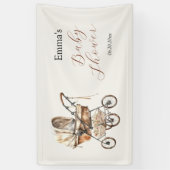 Boho Simple Carriage Floral Neutral Baby Dusche Banner (Vertikal)