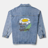 Boho Simple Daisy Future Frau Nachname Bride Jeansjacke (Rückseite)