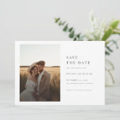 Boho Simple Elegant Foto Wedding speichern das Dat Einladung (Stehend Vorderseite)