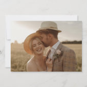 Boho Simple Elegant Foto Wedding speichern das Dat Einladung (Rückseite)