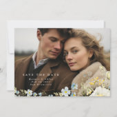 Boho Simple Elegant Wild Blume Wedding Save The Date (Vorderseite)