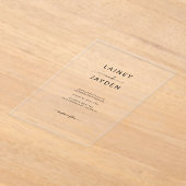 Boho Simple Elegante Script Wedding Clear Acryleinladungen (Ablage )