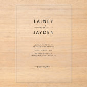 Boho Simple Elegante Script Wedding Clear Acryleinladungen (Vorderseite)