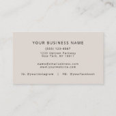 Boho Simple Minimal Monogram Beige Business Card Visitenkarte (Rückseite)