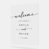 Boho Simple Modern Clear Acrylic Wedding Empfang Acrylschild (Winkel)