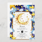 Boho Simple Moon Birthday Einladung (Vorne/Hinten)