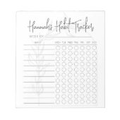Boho Simple Script Weekly Habit Tracker Notepad Notizblock (Vorderseite)