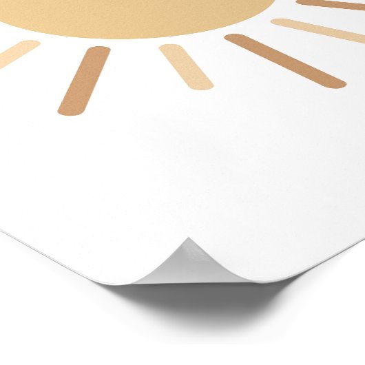 Boho Simple Sun Minimalistisch Kids Decke Poster (Ecke)