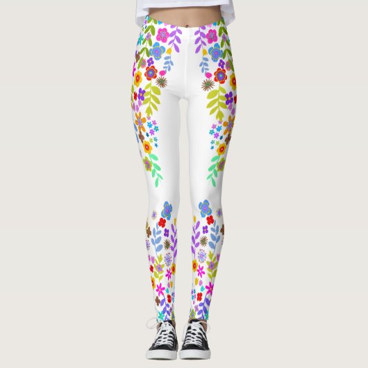 Boho Simple Wildblume Leggings (Vorderseite)