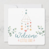 Boho Simplicity Welcome Little One Baby Ankündigung (Vorderseite)
