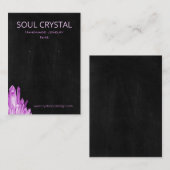 Boho Sinti und Roma Amethyst Crystal Earring Holde Visitenkarte (Vorne/Hinten)